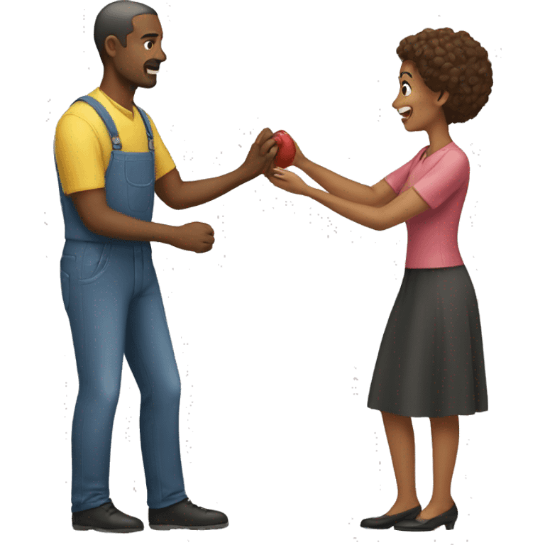 Man helping woman emoji