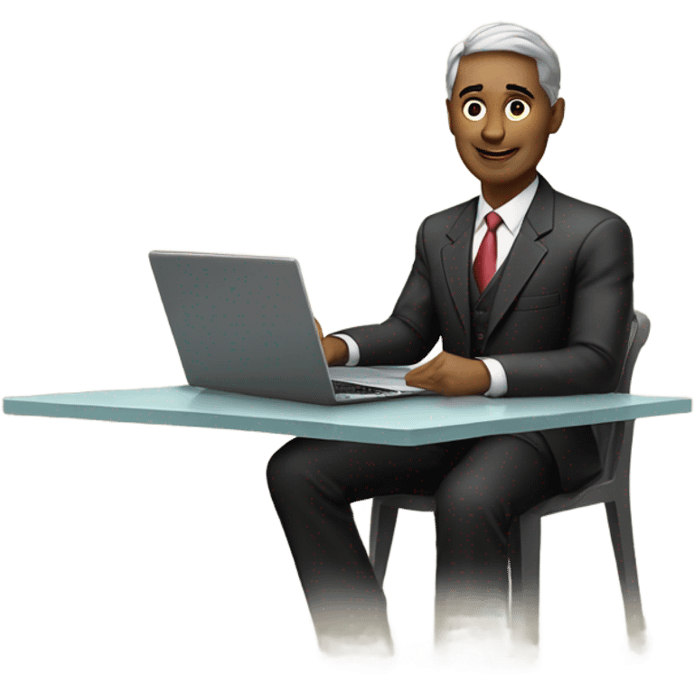 Patent lawyer at table in conference room emoji