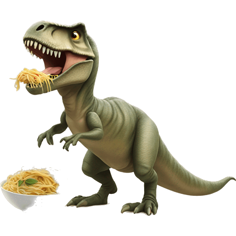 T. rex eating spaghetti  emoji