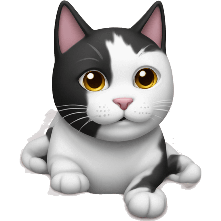 Black and white cat in pajamas emoji