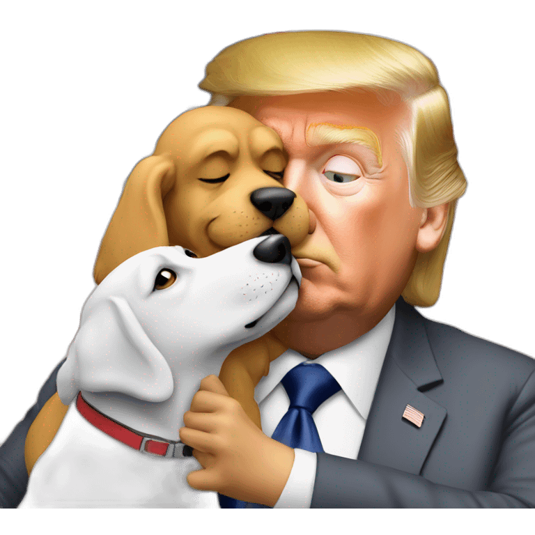 trump kissing a dog emoji