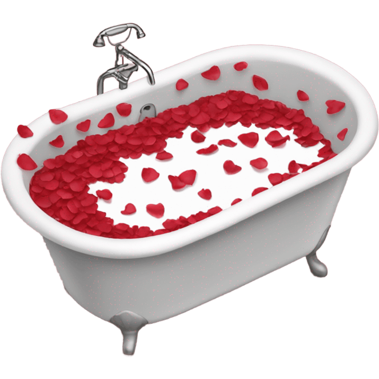 Tub with rose petals red emoji