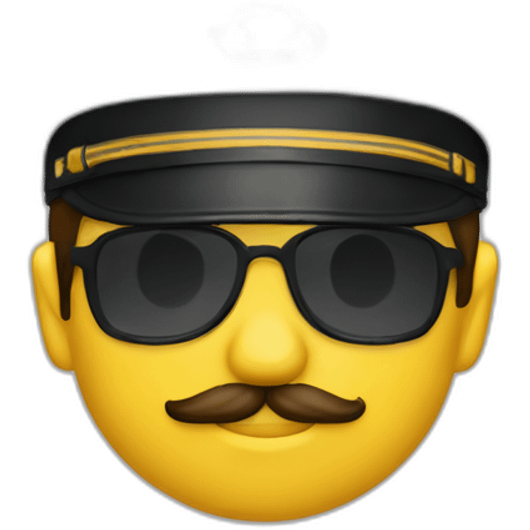 Pilote avion moustachu jeune sans casquette emoji