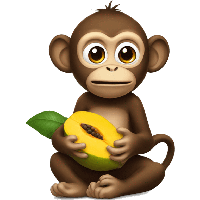 Monkey eating mango emoji