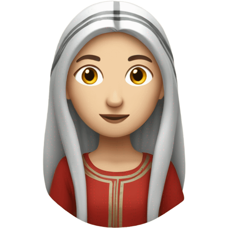 White woman 11th century, with red vertical striped tunic emoji