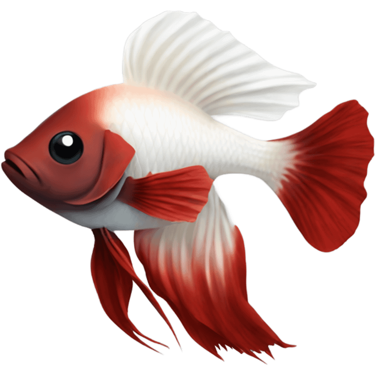 White betta fish happy, external find dark red not white  emoji