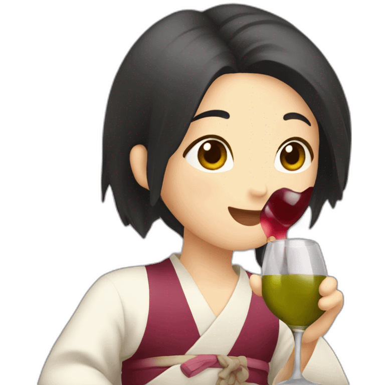 Japanese drinking wine emoji