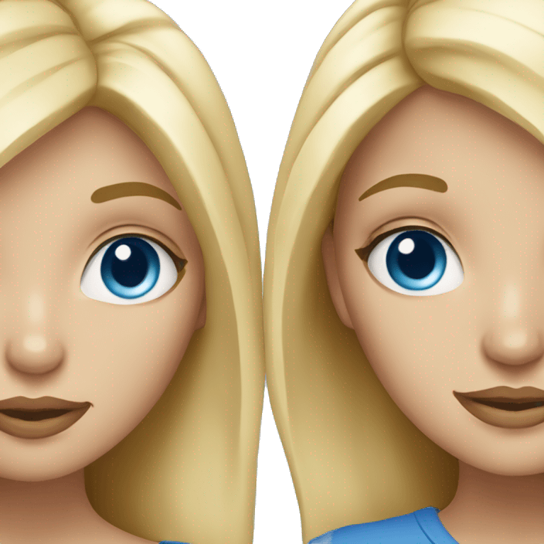 Two blondes with blue eyes emoji