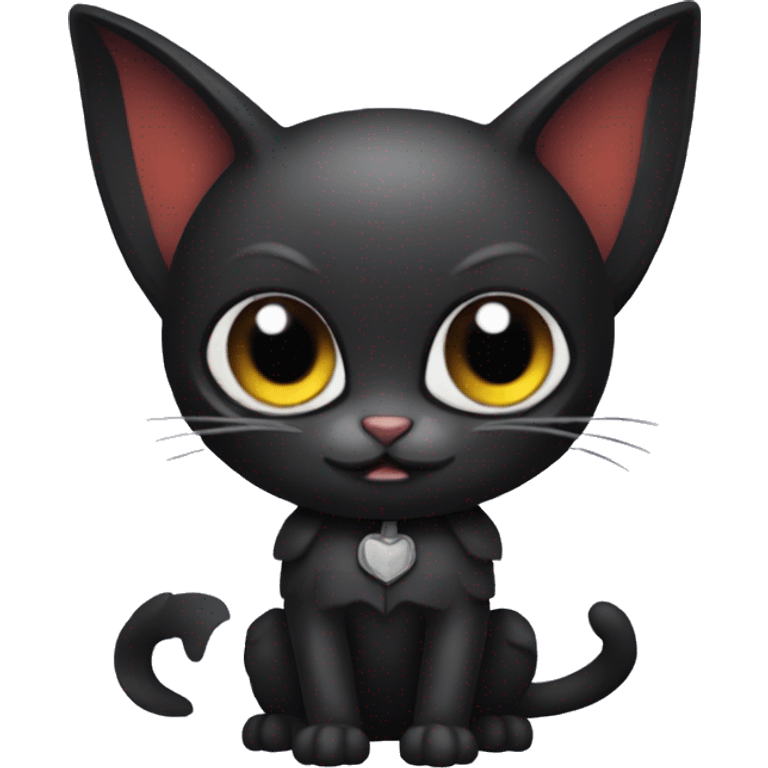 Black-Vampire-Batty-Cat-Fakémon-Cat With Bat-wings as ears  emoji