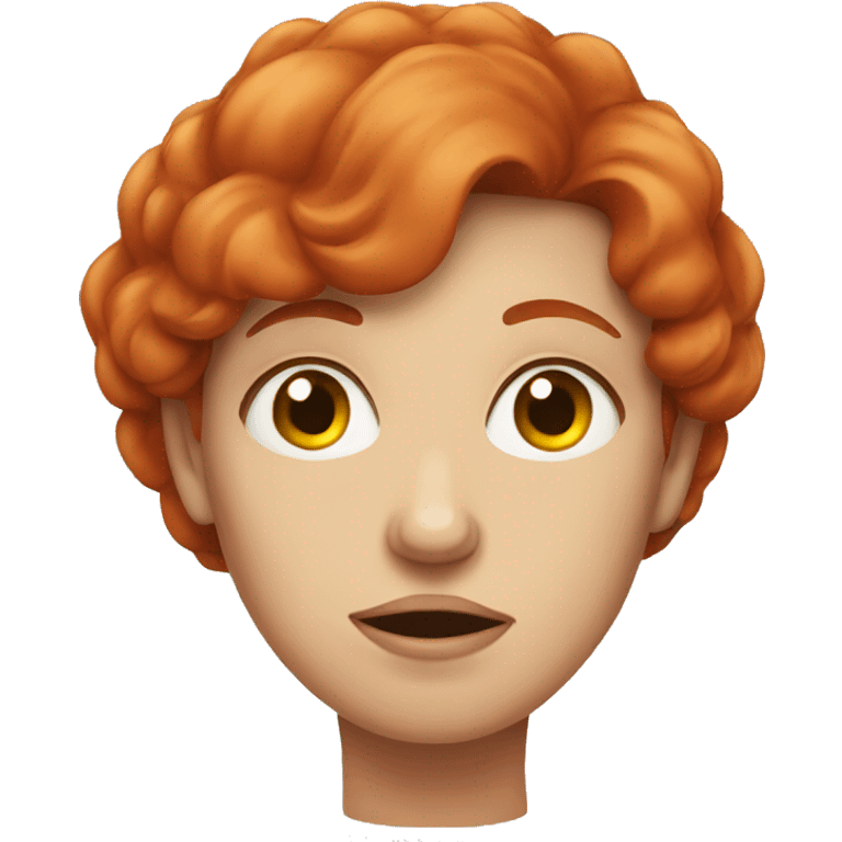 Red headed woman rolling her eyes emoji