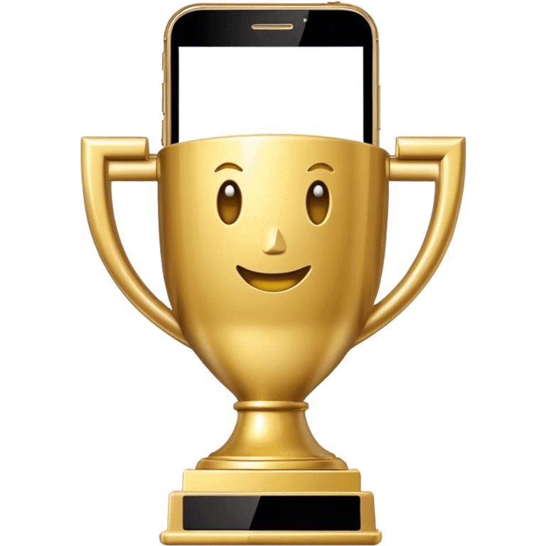 a trophy in a mobile phone emoji