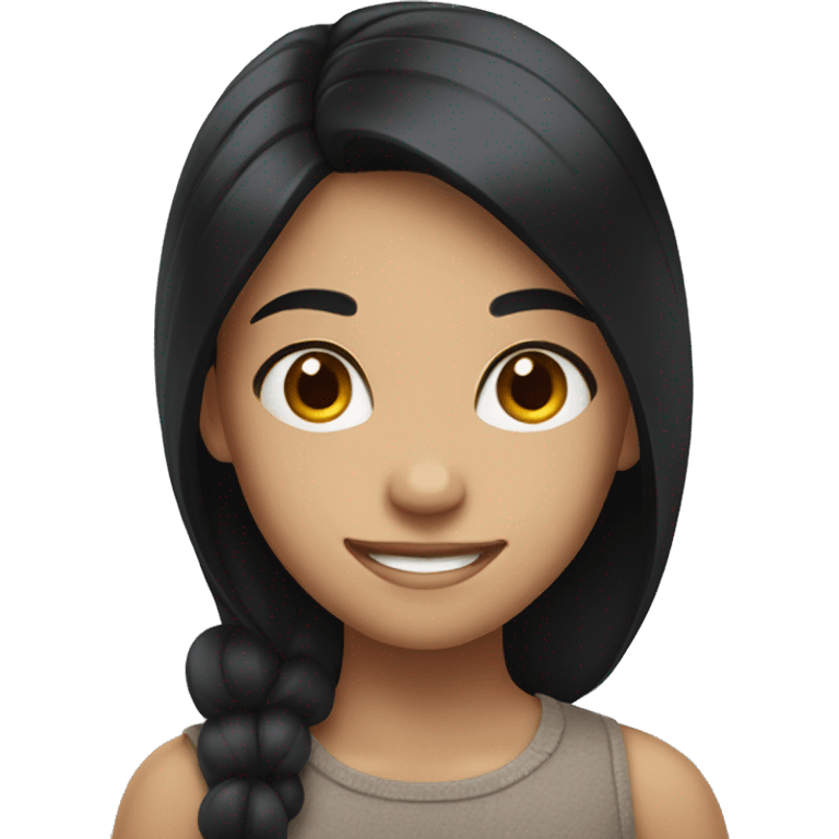 smiling girl with black hair emoji