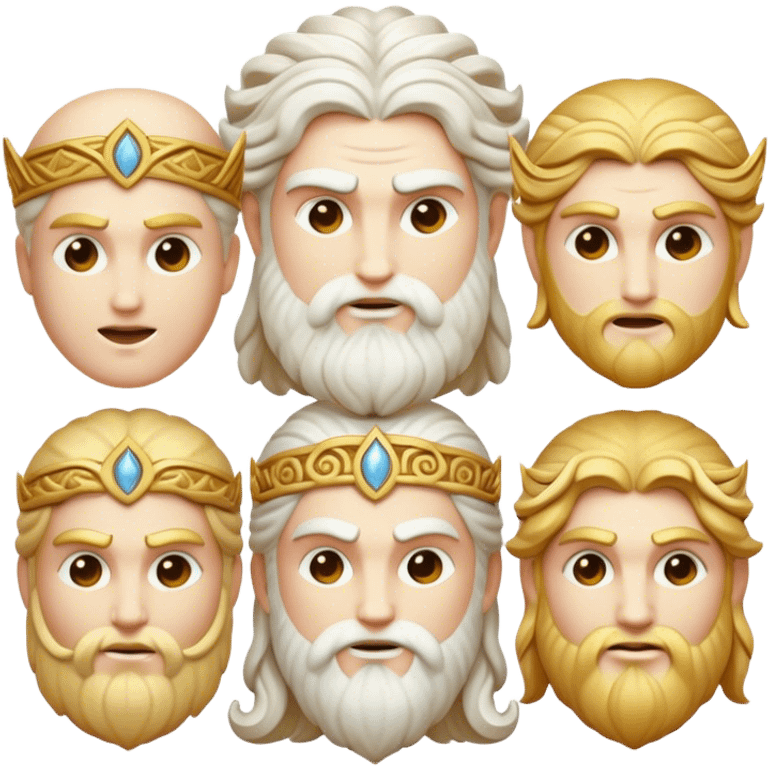 Cinematic Realistic Greek Gods Pop Culture Emoji, featuring mythic portrayals of ancient deities rendered with dynamic, ethereal lighting and classical detail. emoji