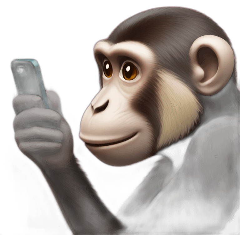 Monkey kissing phone emoji