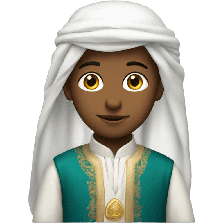 Niño con traje e arabia emoji