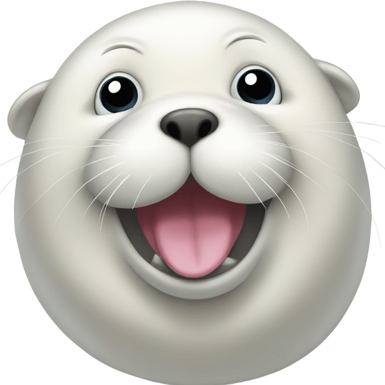 happy fat fluffy white seal emoji