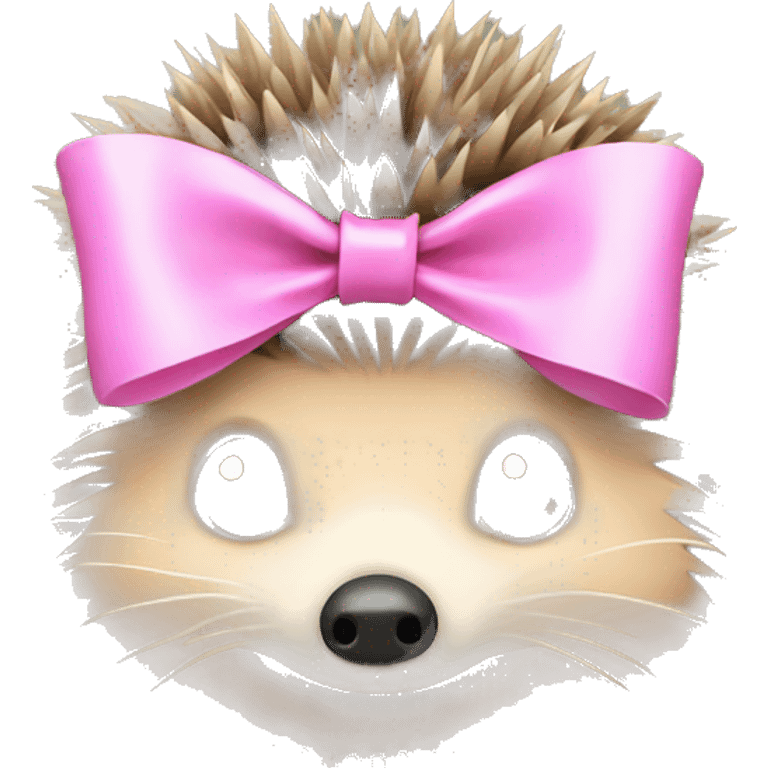 hedgehog with a pink bow emoji