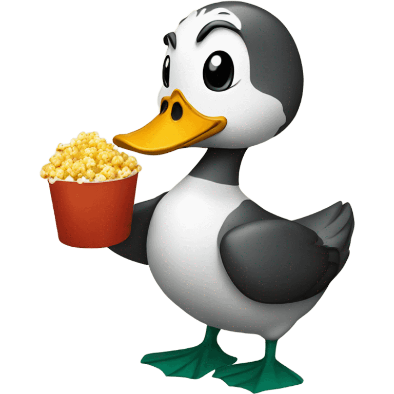 Duck eating popcorn emoji