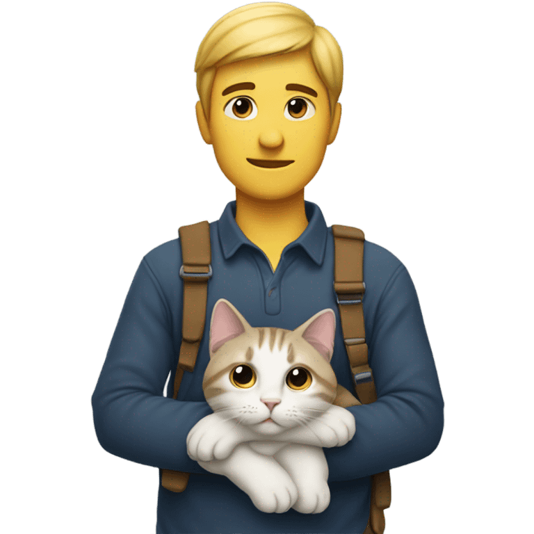 person with a cat on their shoulder emoji