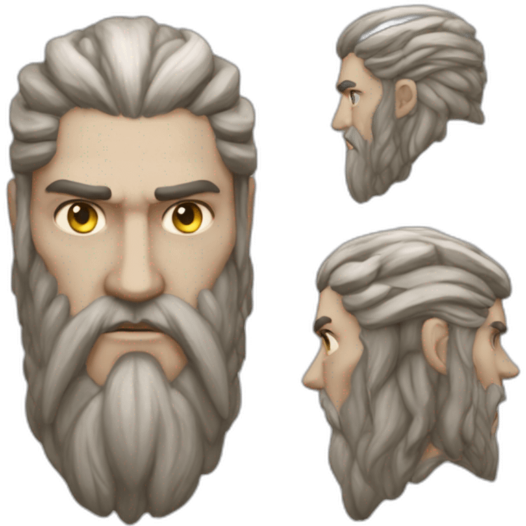 Head of Mímir in Norse mythology, renowned for his knowledge and wisdom (god of war) emoji