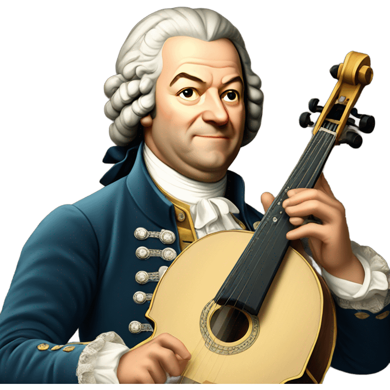 Johann Bach pointing banjo emoji