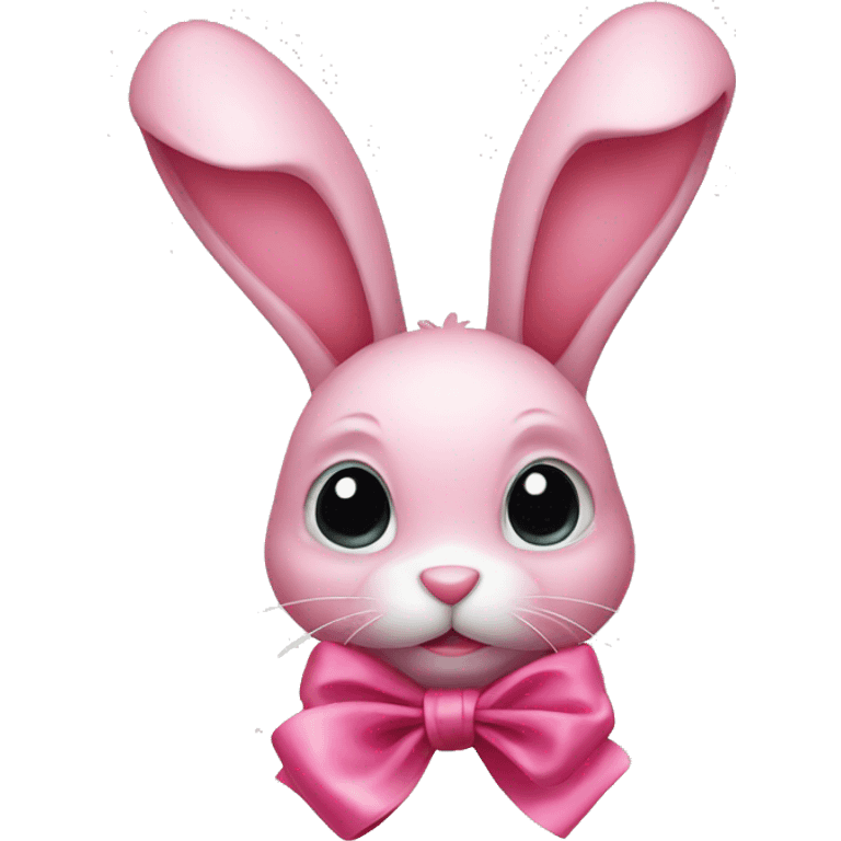 Pink rabbit with ribbon emoji