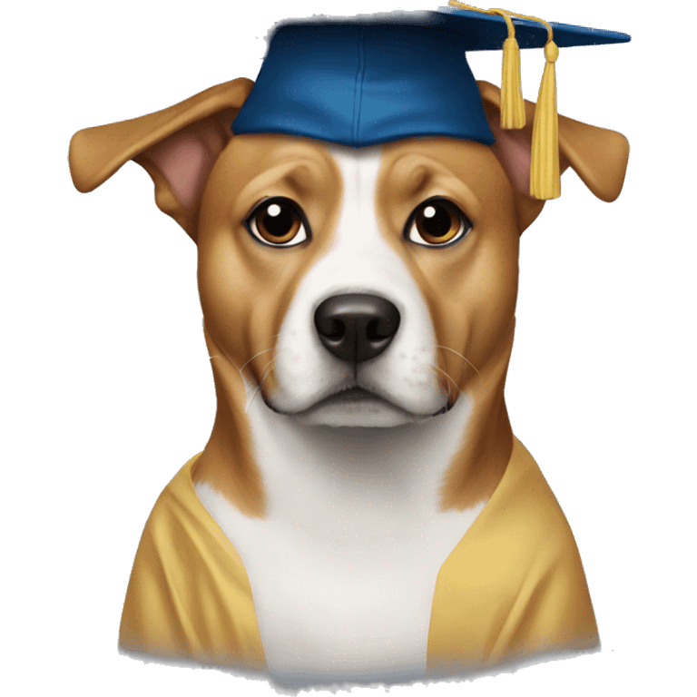 dog using cap gown emoji