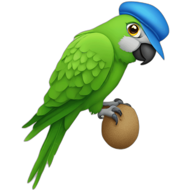 jewish parrot with kippa in the color of israel emoji