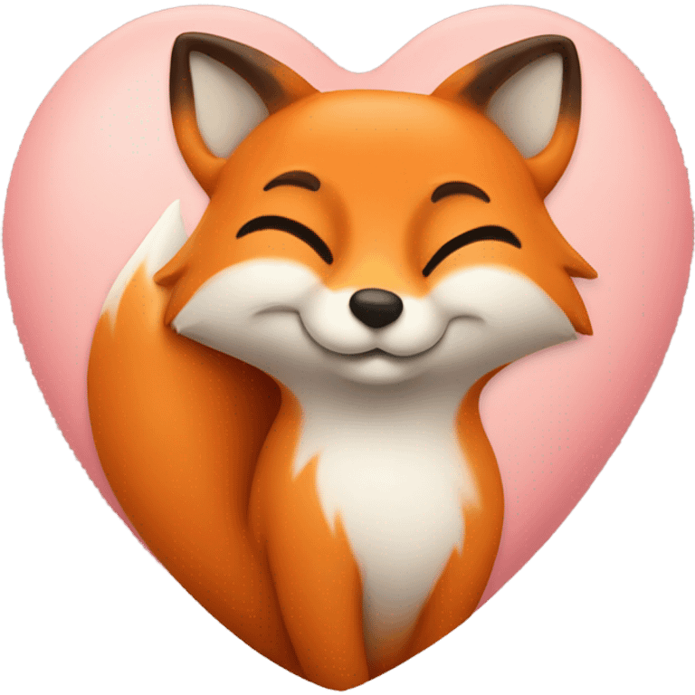 Heart with fox inside emoji