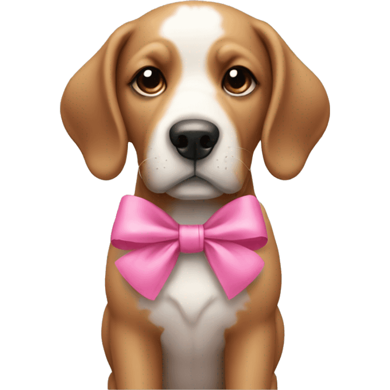 Dog with pink bow emoji