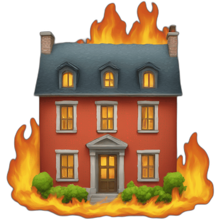 Maison en feu emoji