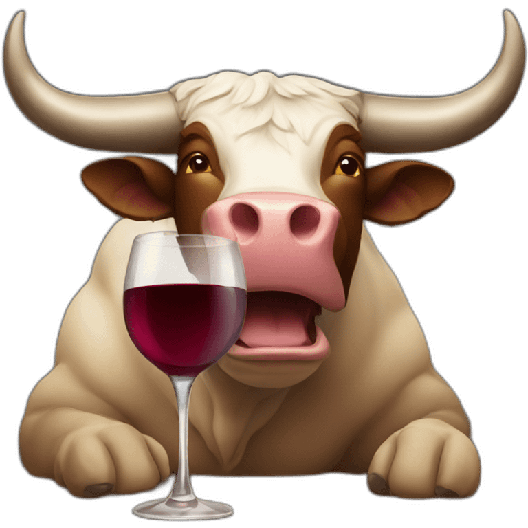 bull drinking wine emoji