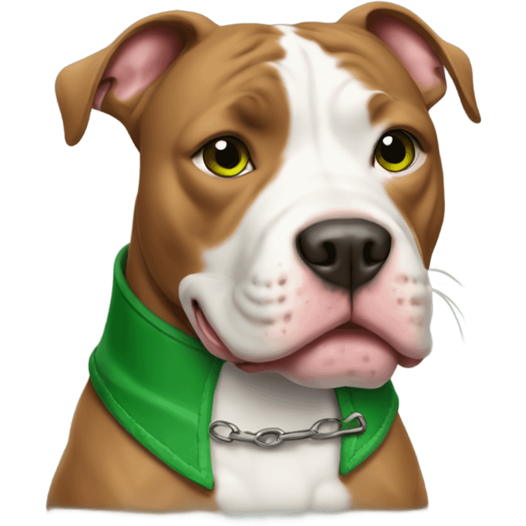 Pitbull with green collar emoji