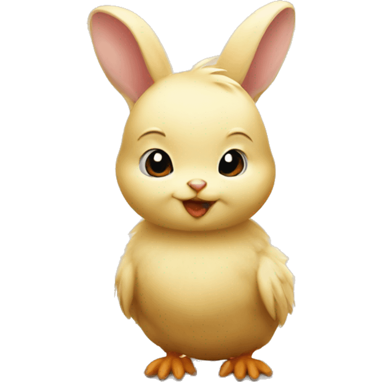 a chick on a rabbit emoji