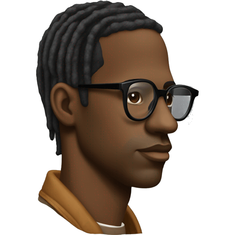 Travis Scott side view wear glasses emoji