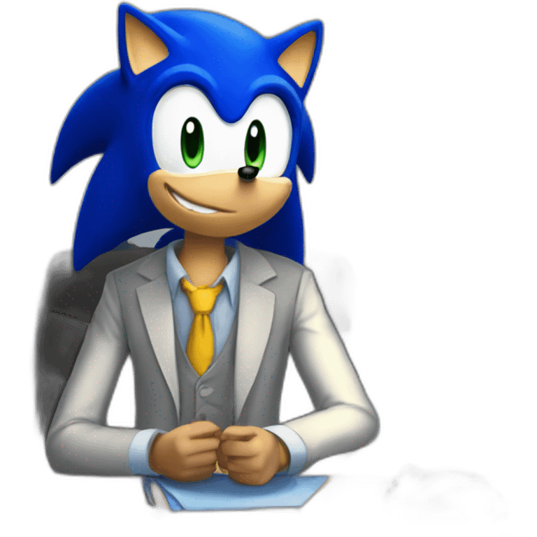 Sonic au bureau emoji