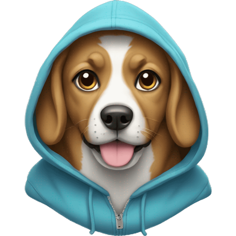 Dog wearing hoodie emoji