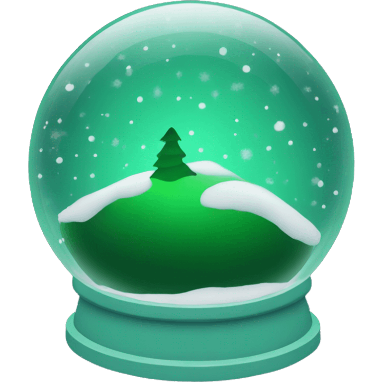 Dark green snow globe emoji