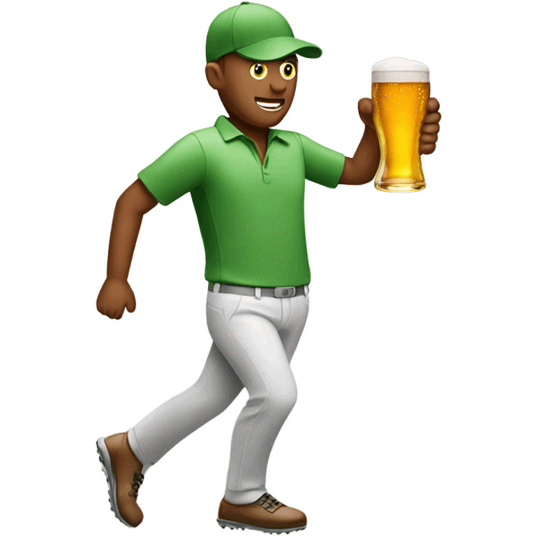 Golfer with beer emoji