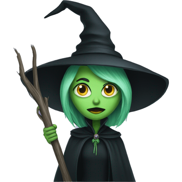 green scary witch emoji