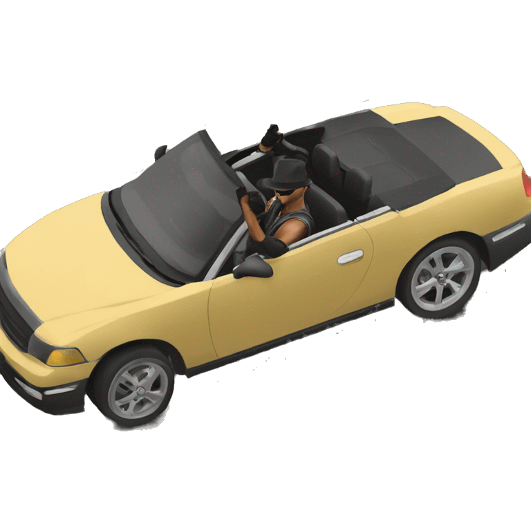 a bandit from GTA rides in a convertible emoji