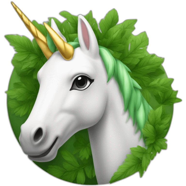 Une licorne verte et banche avec ses ailes emoji