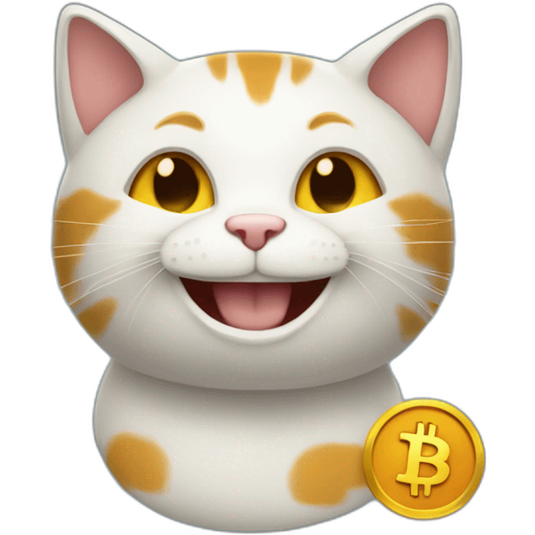 Happy bitcoin cat emoji