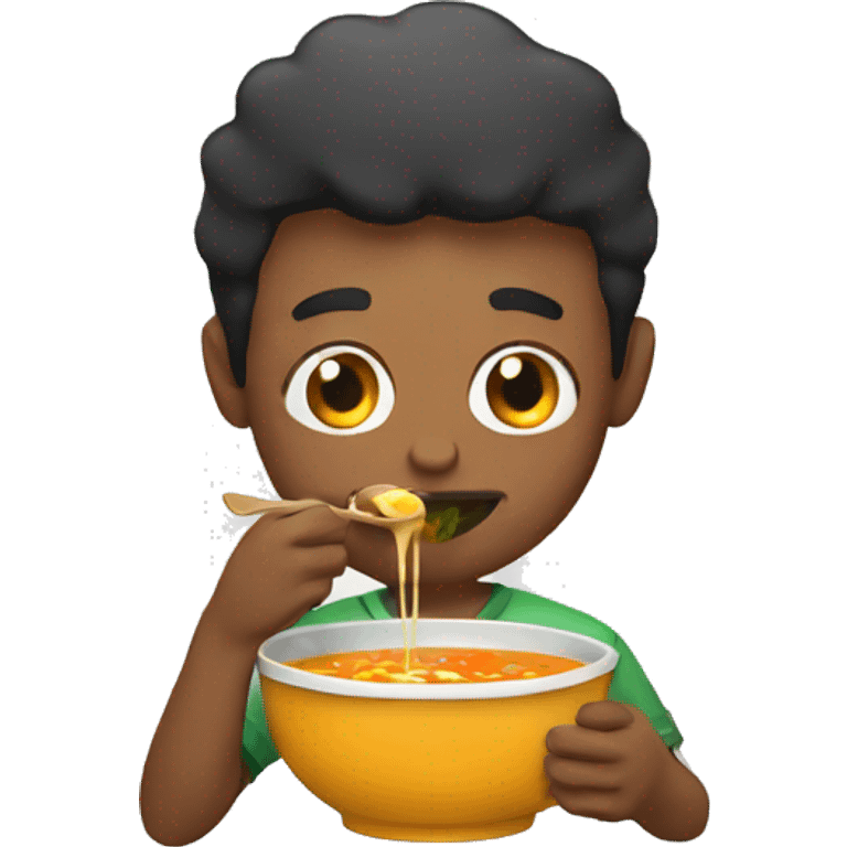 Guy eating soup emoji