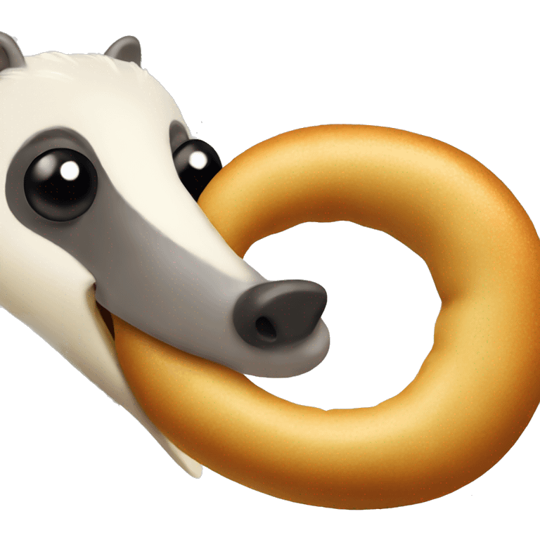 Anteater eating a pretzel emoji