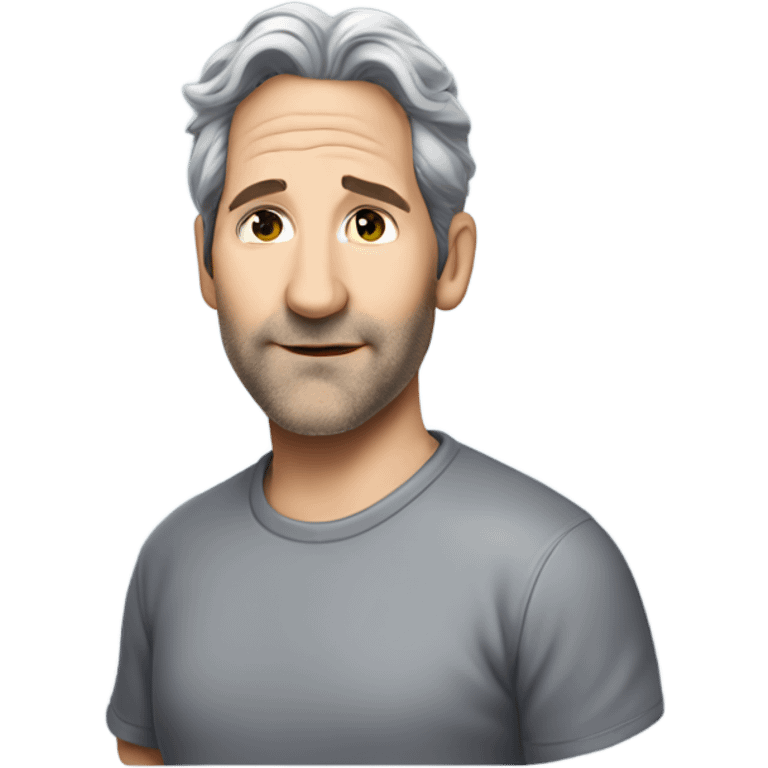 Paul Rudd wearing t-shirt grey hair  emoji