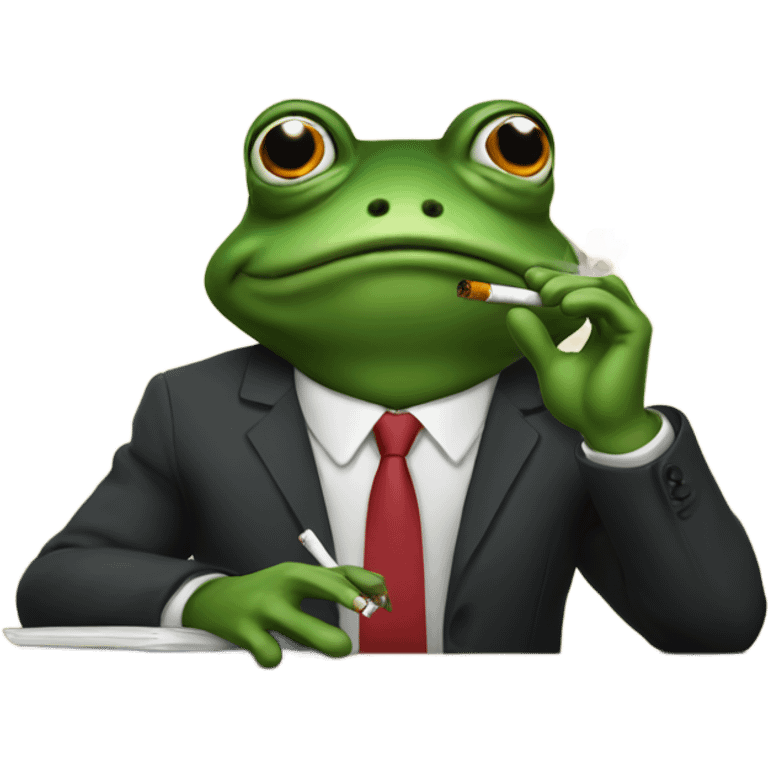 business frog smoking emoji