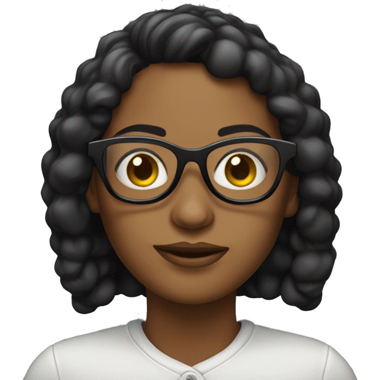 Mujer negra con lentes  emoji