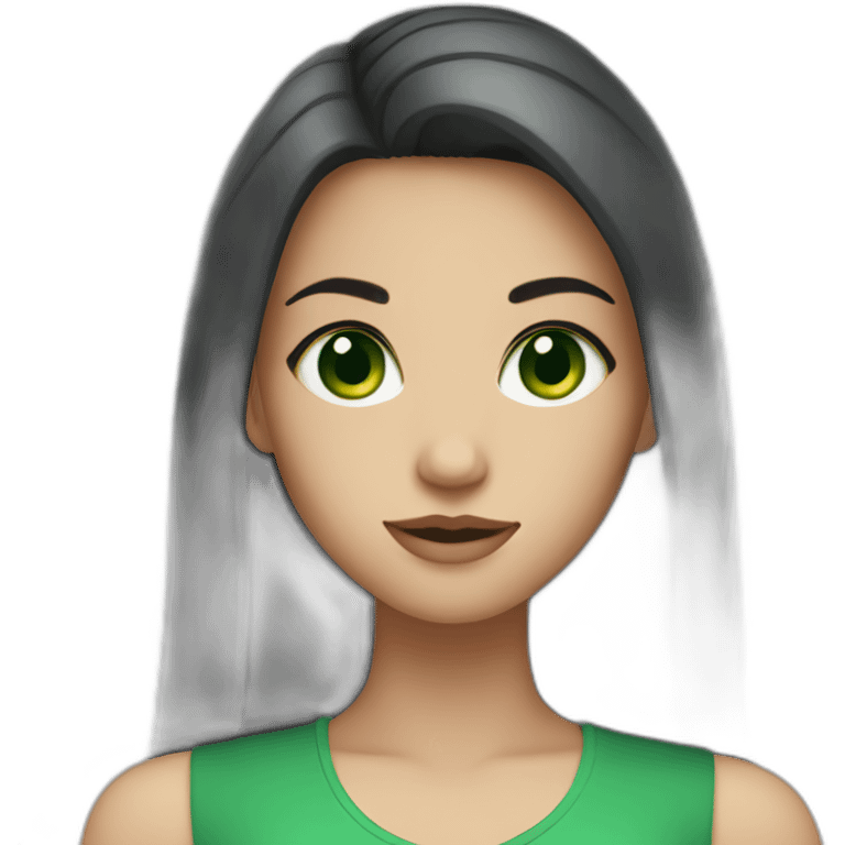 girl with green eyes and dark hair emoji