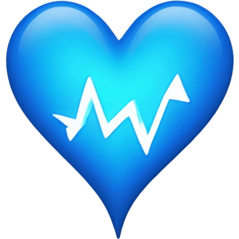 Blue heart with lighting bolt emoji